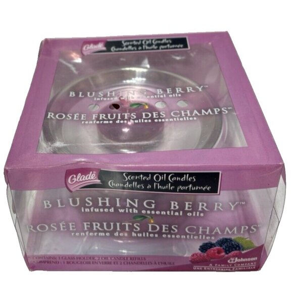 Glade Scented Oil Candle Blushing Berry Including 2 Refills -Discontinued! - Picture 1 of 7